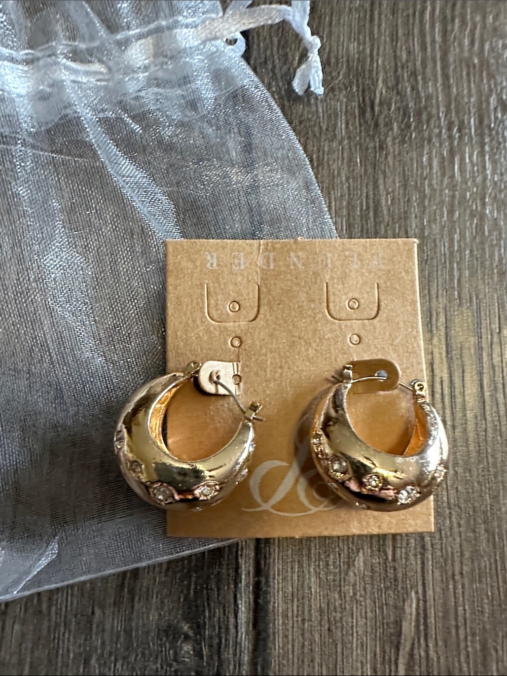 Plunder Gold Hoop Earrings with Pink Accents